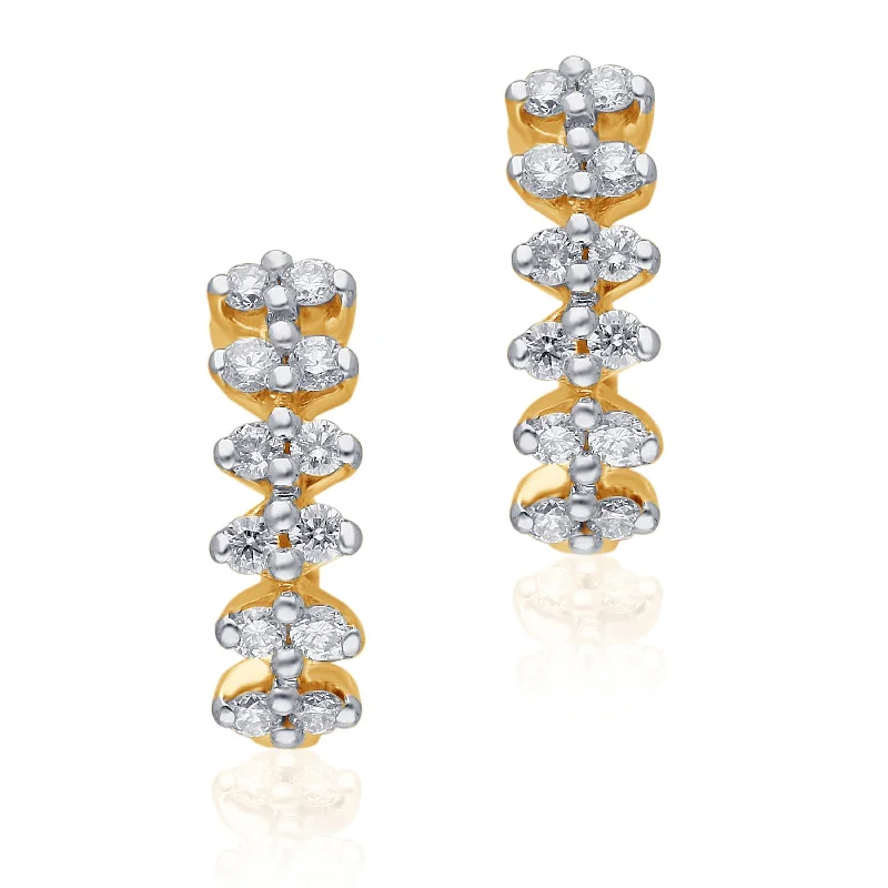 trendy heart-shaped earrings for women-Yellow Gold Diamond Eternal Earrings