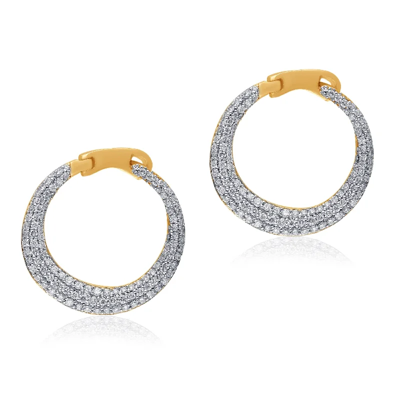 creative hoop earrings for modern fashion-Yellow Gold Diamond Eternal Earrings