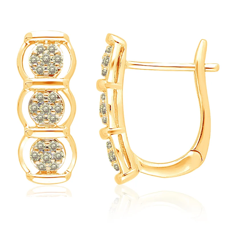 unique twisted metal earrings for modern fashion-Yellow Gold Yellow Diamond Eternal Earrings