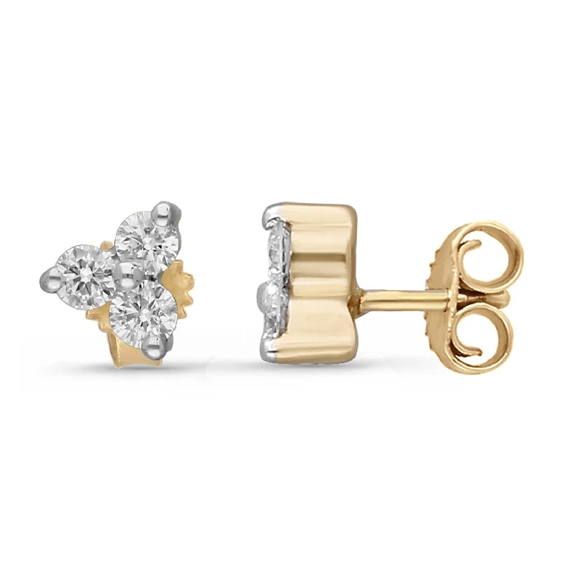 modern stud earrings for casual fashion-Yellow Gold Diamond Eternal Earrings