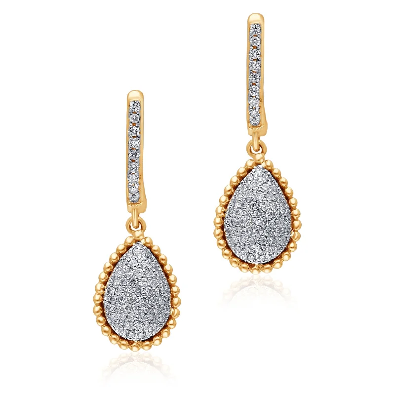 chic dangling earrings for a fashionable touch-Yellow Gold Diamond Eternal Earrings