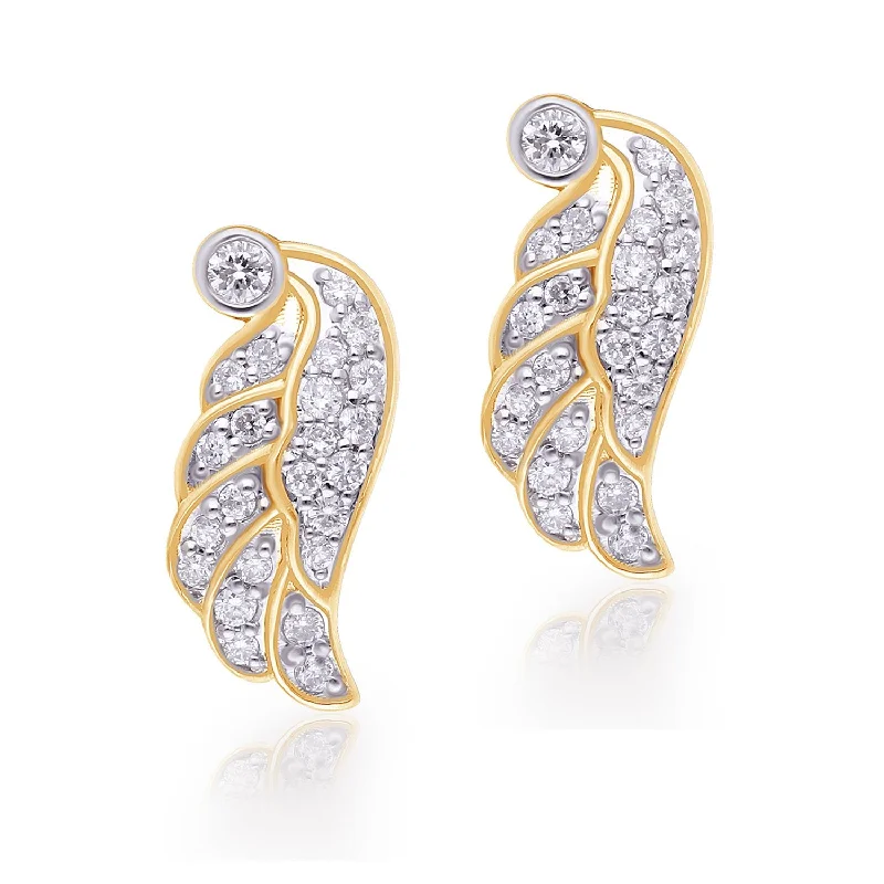 luxurious ruby earrings for a rich look-Yellow Gold Diamond Griffiness Earrings