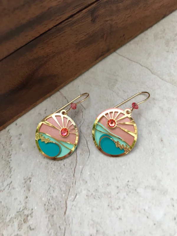 timeless gold earrings for everyday use-Coral Sunset Earrings by Adajio