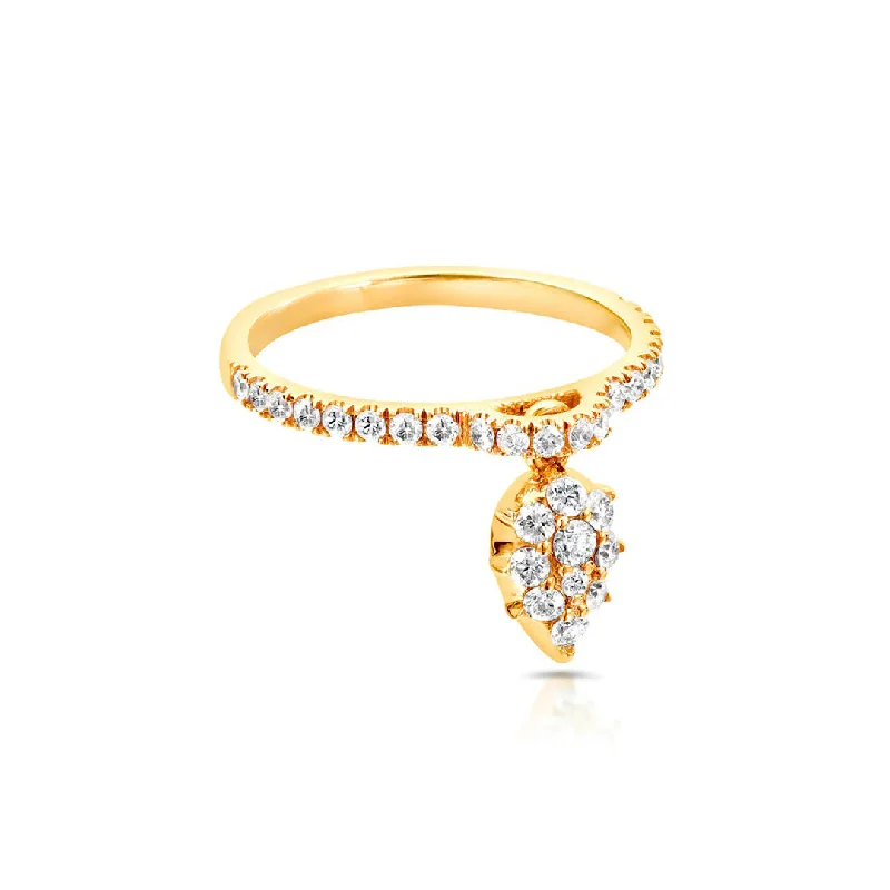 vintage-style promise rings with gemstone details -Diamond Swing Ring