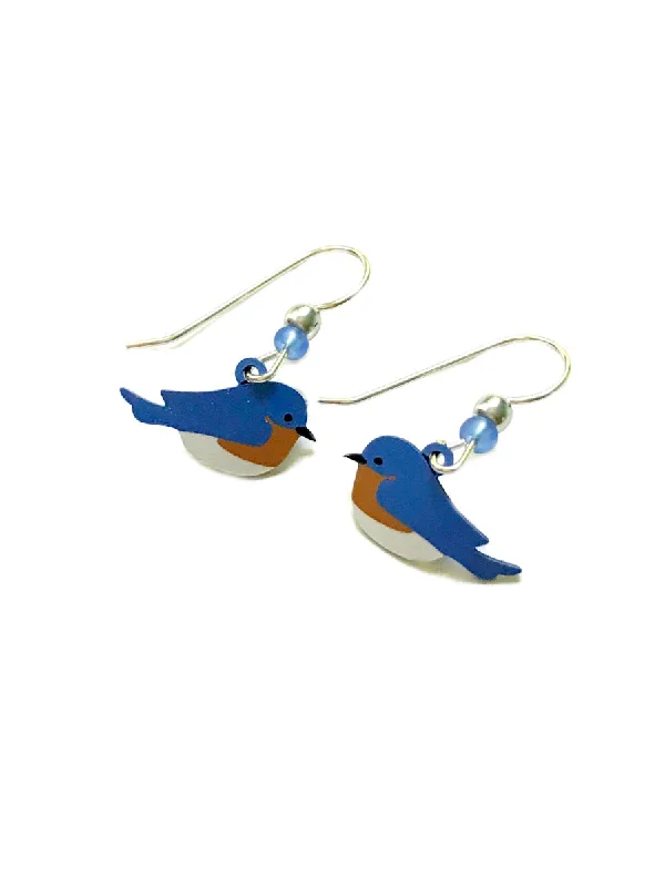 chic heart-shaped earrings for special occasions-Eastern Bluebird Dangles by Sienna Sky