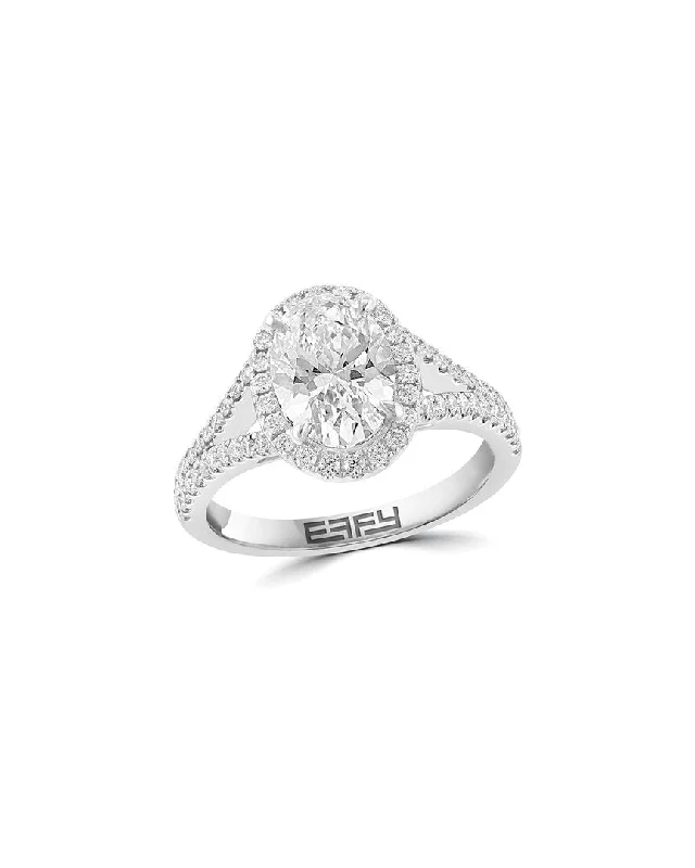 affordable engagement rings with gemstone details -Effy Fine Jewelry 14K 2.46 ct. tw. Lab-Grown Diamond Ring