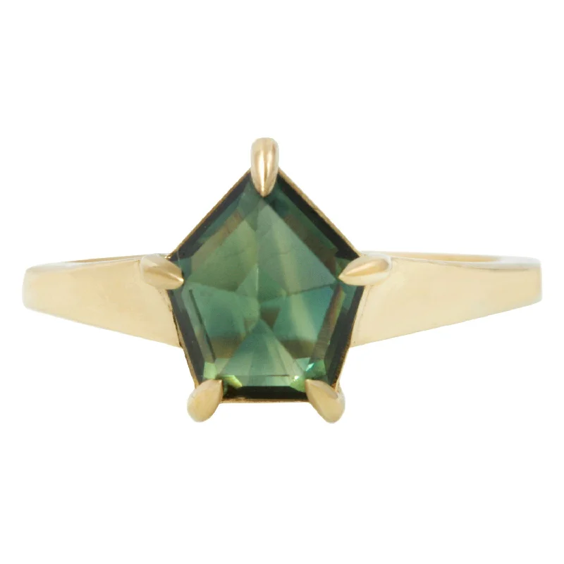 affordable engagement rings with emerald centerpieces -Forest Temple Sapphire Ring