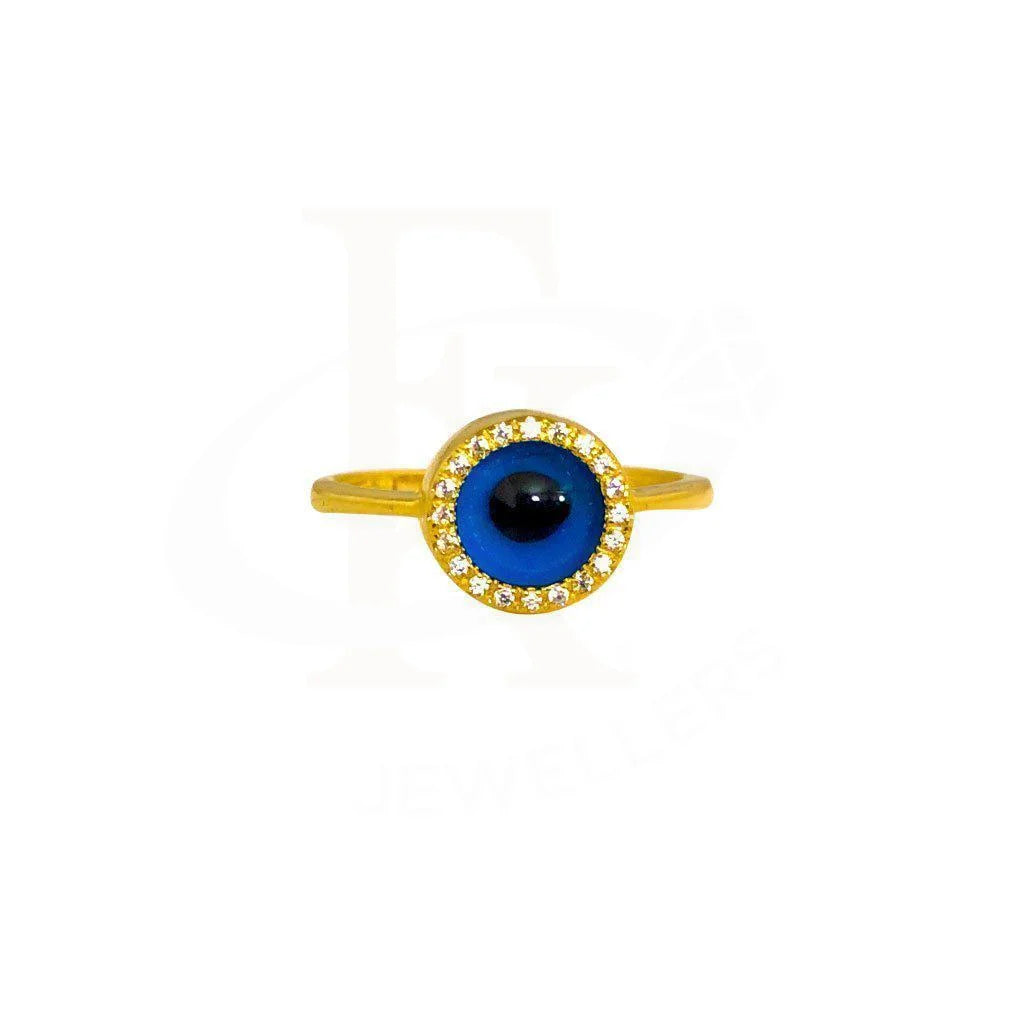 affordable wedding rings with elegant diamond settings -Gold Evil Eye Solitaire Ring 18KT - FKJRN2011