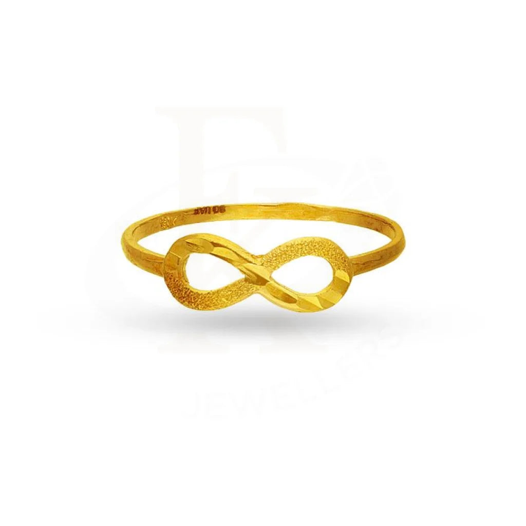 silver rings with sapphire stones for brides -Gold Infinity Shaped Ring 18KT - FKJRN18K2253