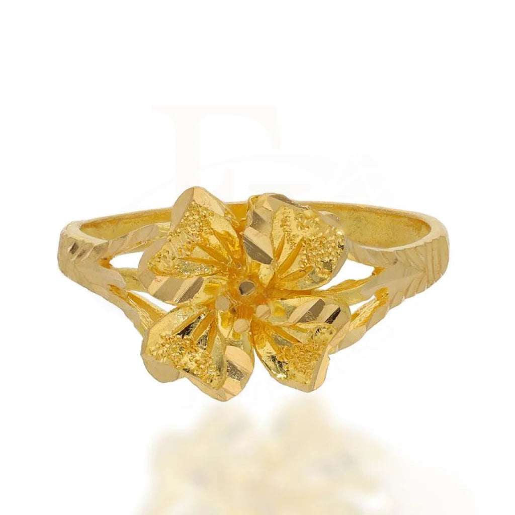 stackable engagement rings with diamonds -Gold Flower Ring 22KT - FKJRN22K2214