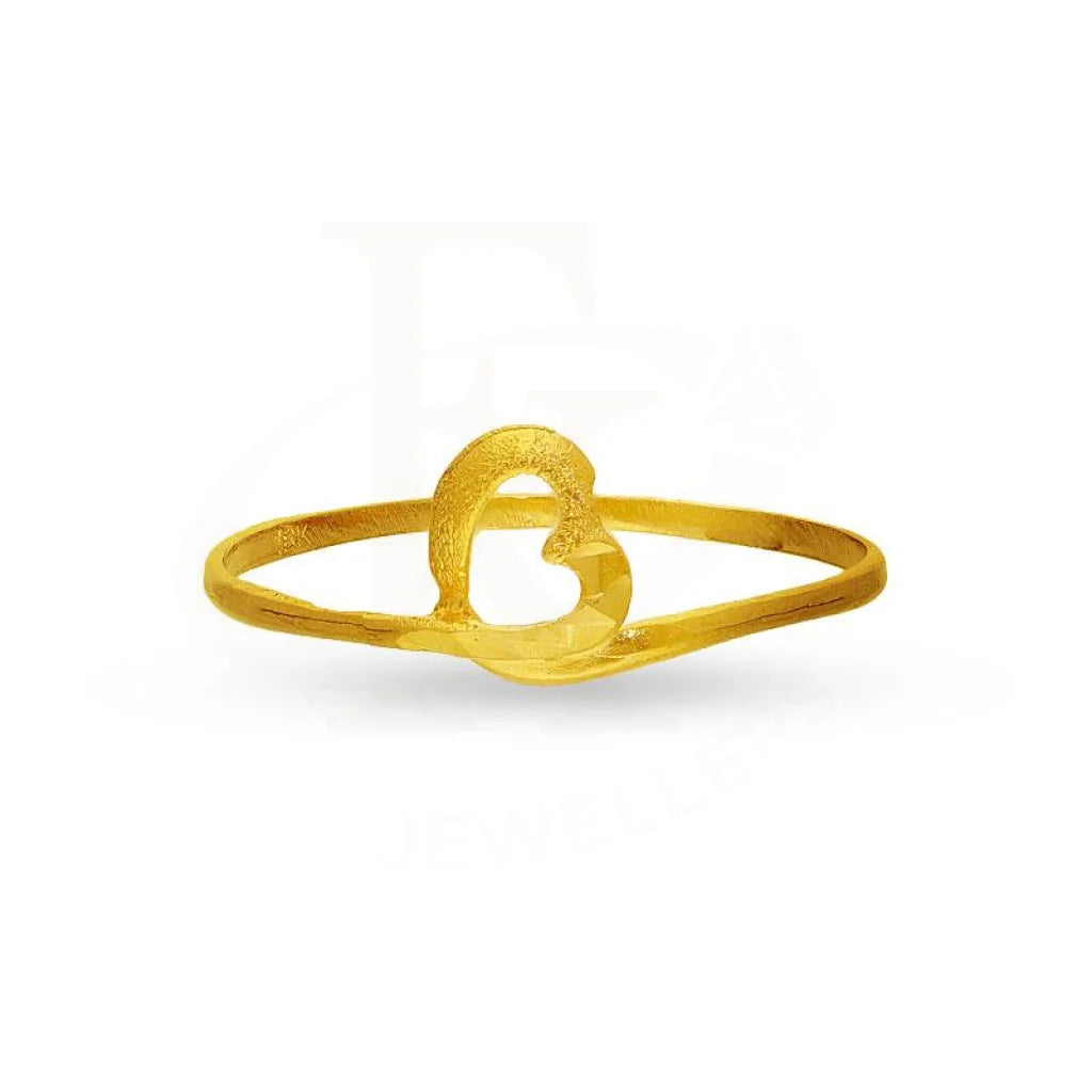 men’s rings with black diamond accents -Gold Twisted Heart Ring 18KT - FKJRN18K2236