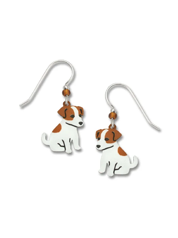 bold metallic earrings for a fashion-forward style-Jack Russell Terrier Dangles by Sienna Sky