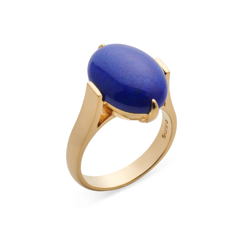 simple engagement rings for brides with solitaire diamonds -Diana Ring in Lapis