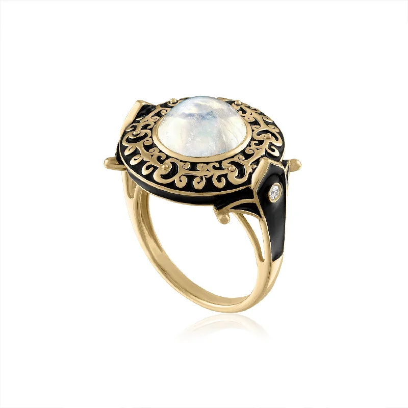 statement rings for women with large colored gemstones -MAGDALENA MOONSTONE RING