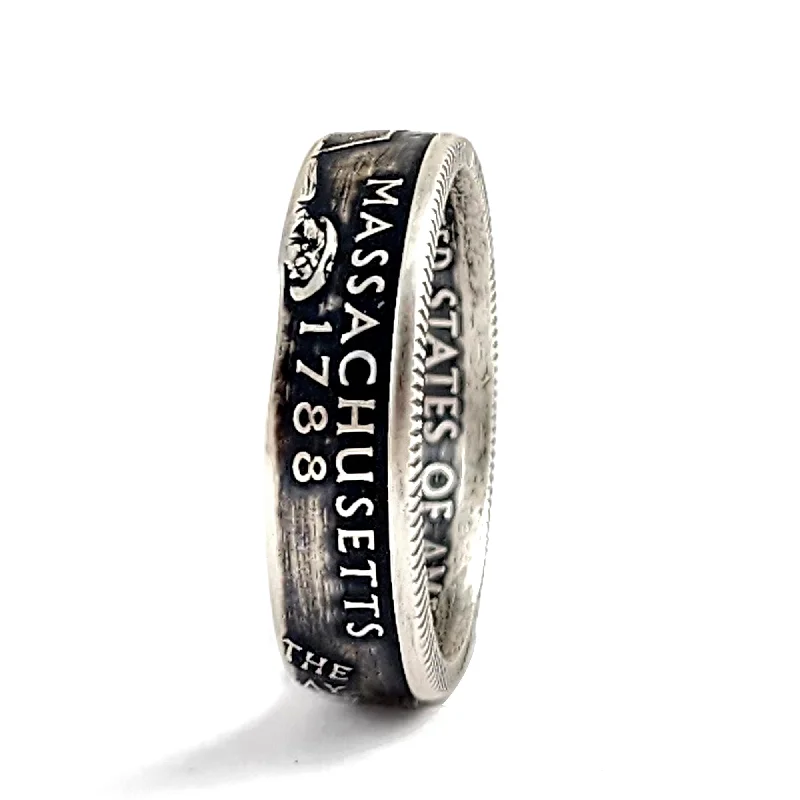 vintage-style wedding rings with diamonds -90% Silver Massachusetts Quarter Ring