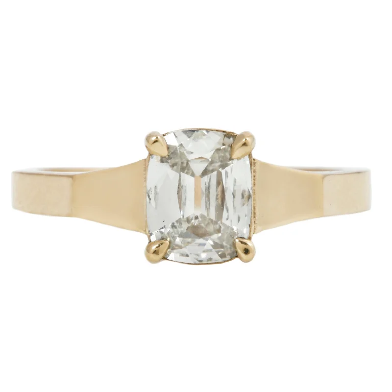 stackable rings for brides with delicate designs -Modern Old Mine Cut Solitaire