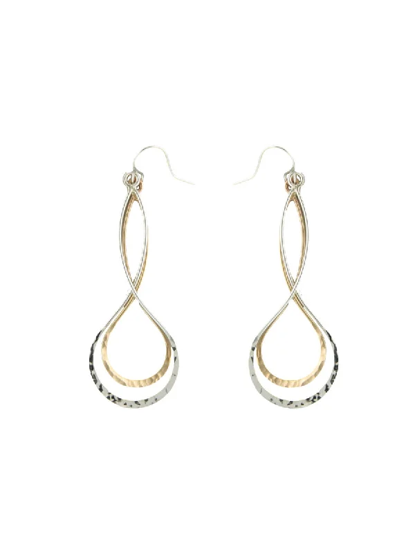 creative hoop earrings for modern fashion-Hammered Twist Dangles