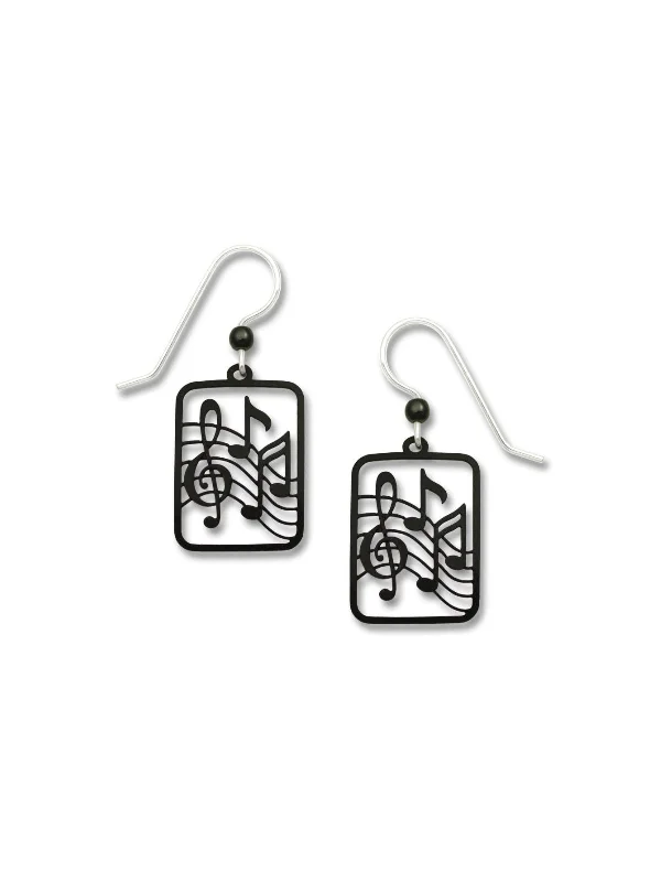 luxurious crystal and pearl earrings-Music Notes Earrings by Sienna Sky