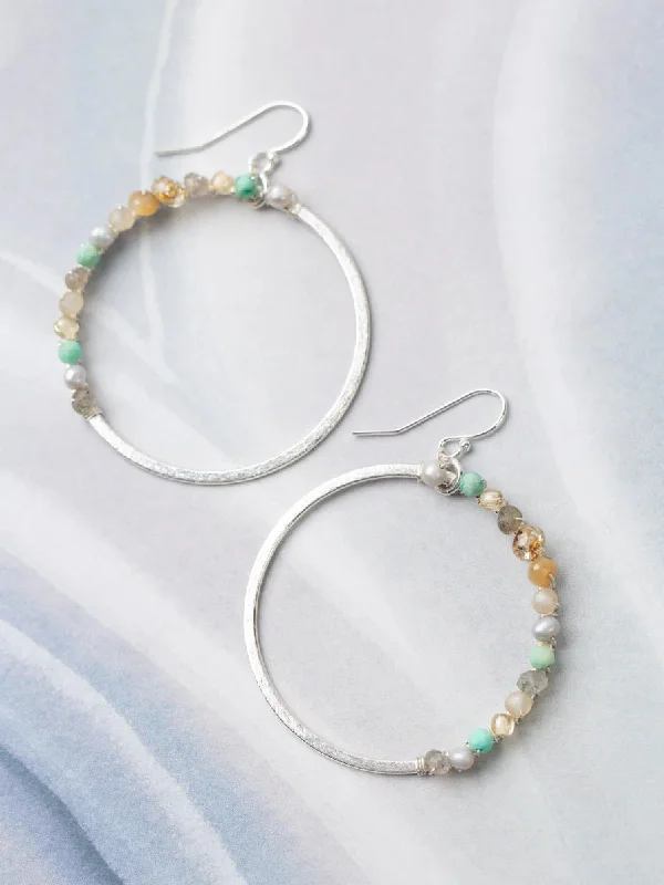 affordable statement earrings for everyday use-Mystic Stone & Crystal Beaded Earrings by Anne Vaughan