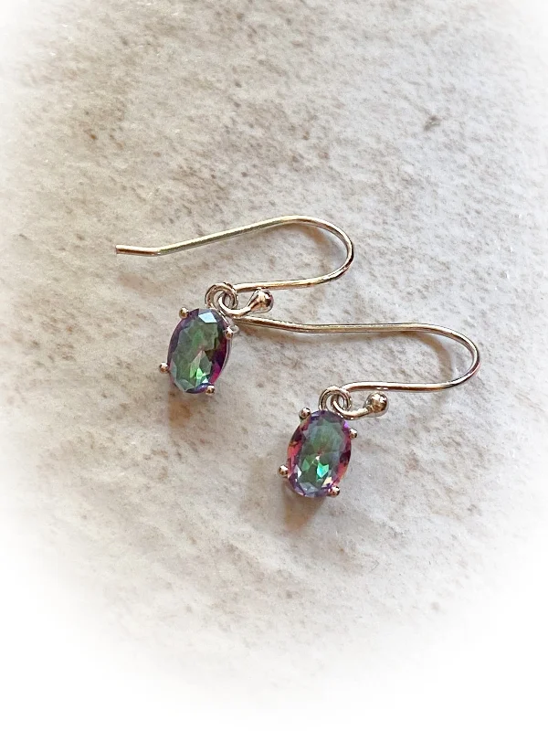 trendy drop earrings for a modern touch-Mystic Topaz Dangles