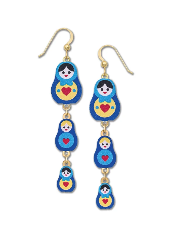 chic crescent earrings for night outs-Nesting Doll Dangles by Sienna Sky