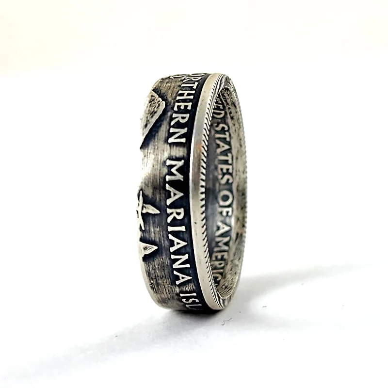 personalized engagement rings with intricate settings -90% Silver Northern Mariana Islands Quarter Ring