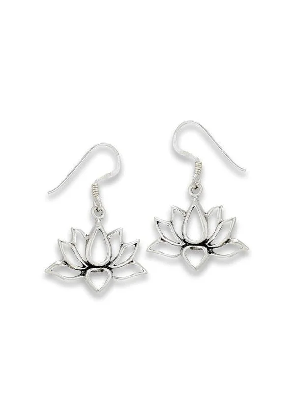 unique twisted metal earrings for modern fashion-Open Lotus Earrings