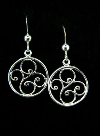 glamorous heart-shaped earrings for a romantic touch-Open Swirl Dangles