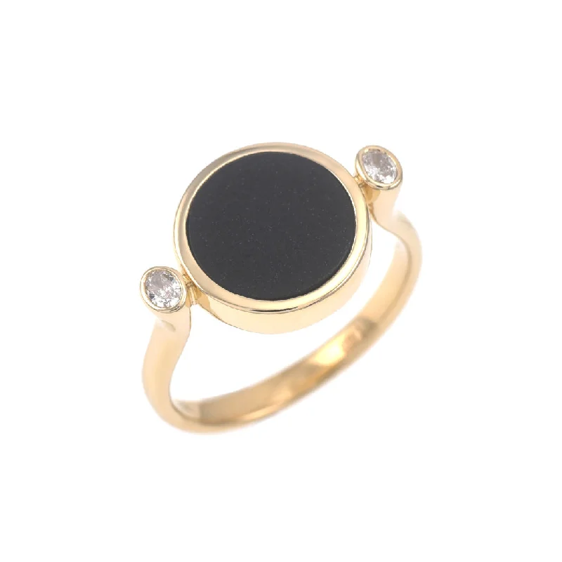 unique engagement rings with gemstone halos for elegance -Black Nephrite Jade & Diamond Ring