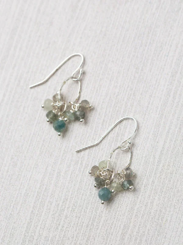 sparkling silver hoop earrings for casual outfits-Resilience Gemstone Cluster Dangles by Anne Vaughan