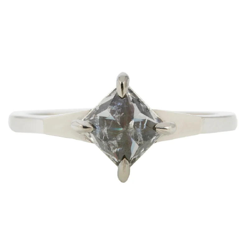 vintage-style rings with cushion-cut diamonds -Princess Cut Diamond Solitaire