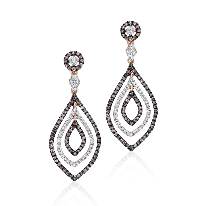 playful pineapple earrings for summer vibes-Rose Gold Coco & White Diamond Eternal Earring