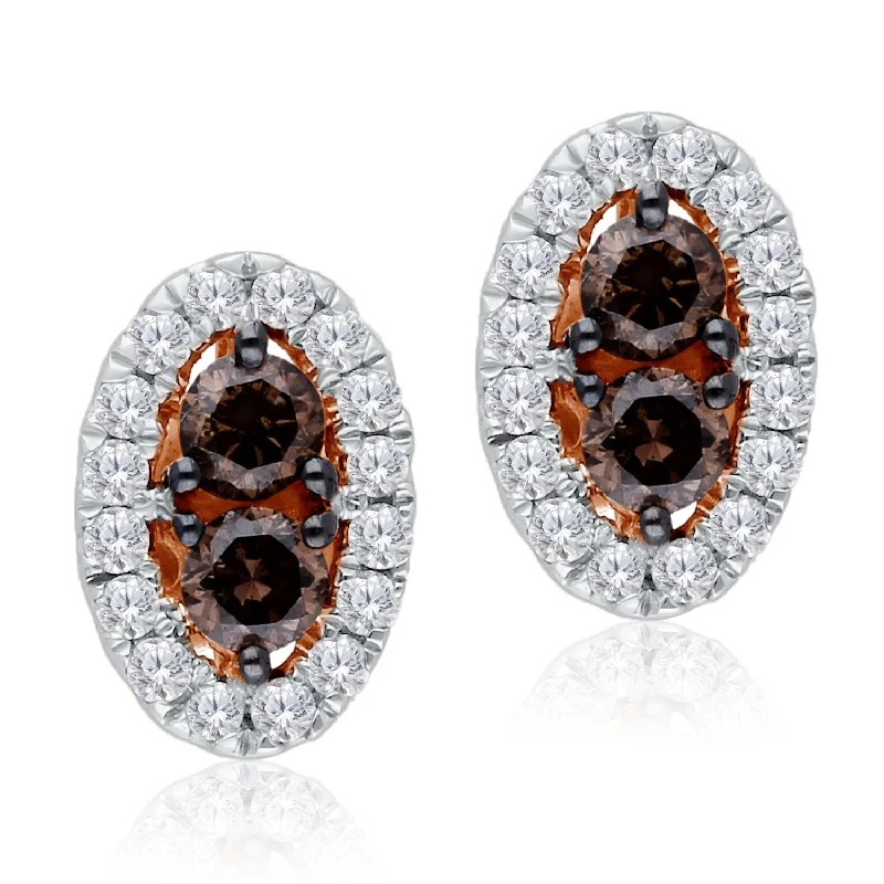 delicate diamond studs for casual style-Rose Gold Coco & White Diamond Eternal Earring