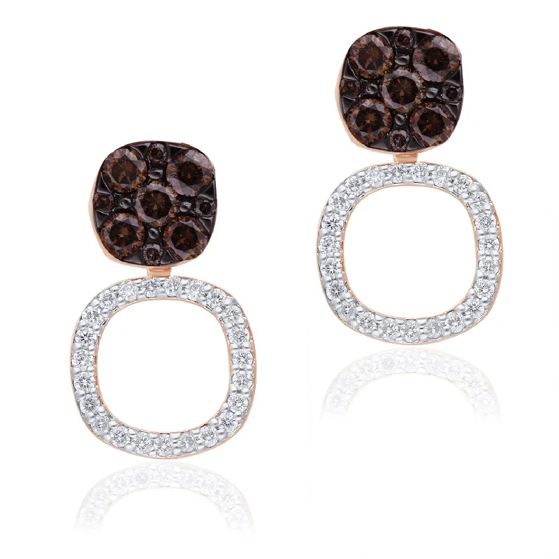 sparkling silver hoop earrings for casual outfits-Rose Gold Coco & White Diamond Eternal Earrings