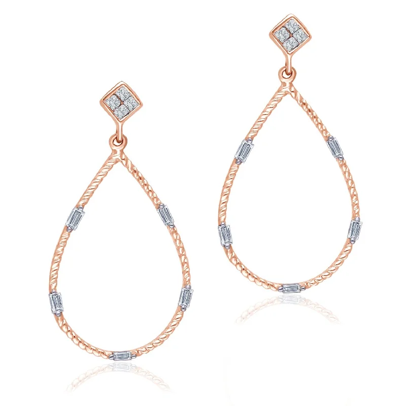 luxury diamond hoop earrings for weddings-Rose Gold Diamond Legendary Earrings