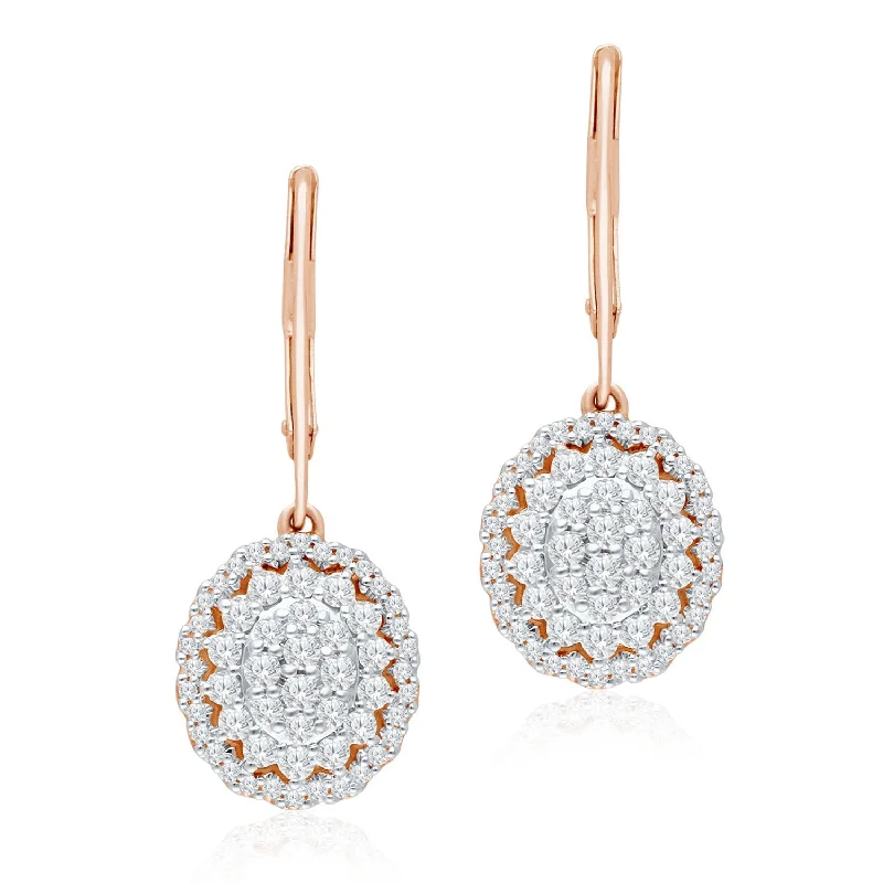 timeless gold stud earrings for formal events-Rose Gold White Diamond Eternal Earrings