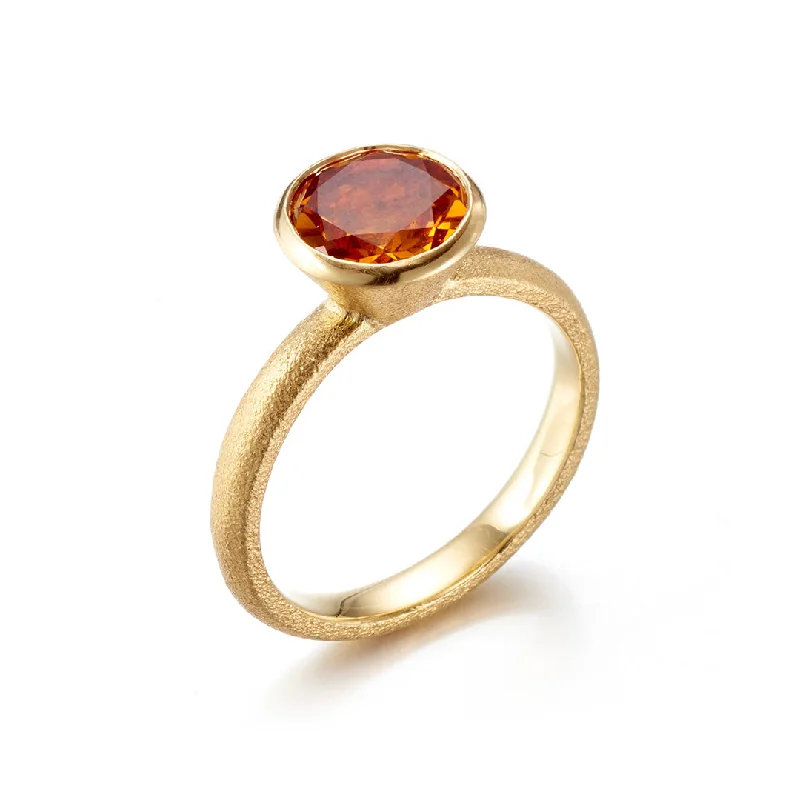 custom rings with meaningful engravings for couples -Orange Citrine Aspen Ring