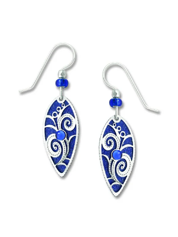 sparkling crystal earrings for a sophisticated touch-Royal Blue Marquis Filigree Earrings by Adajio