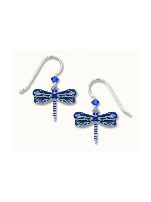 bold acrylic earrings for a statement look-Sapphire Dragonfly Dangles by Sienna Sky