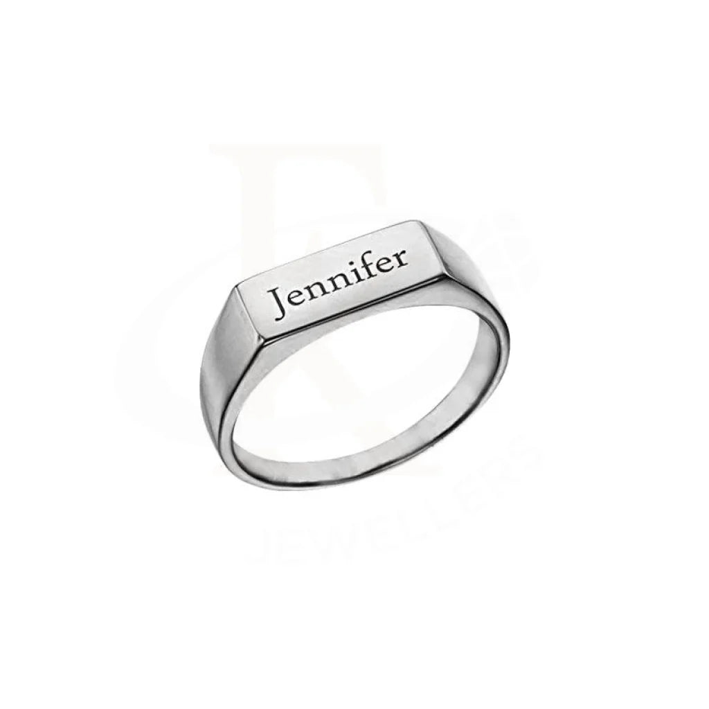 platinum engagement rings with princess-cut diamonds -Silver 925 Name Engraved Ring - FKJRN2053