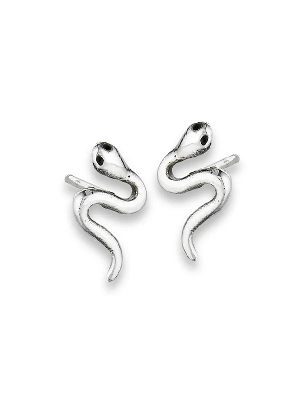 playful frog-shaped earrings for kids-Snake Posts