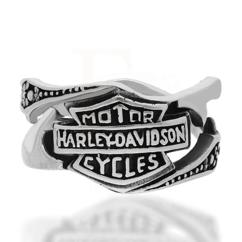 custom wedding bands with matching gemstones for couples -Sterling Silver 925 Men's Harley Davidson Biker Ring - FKJRNSL2502