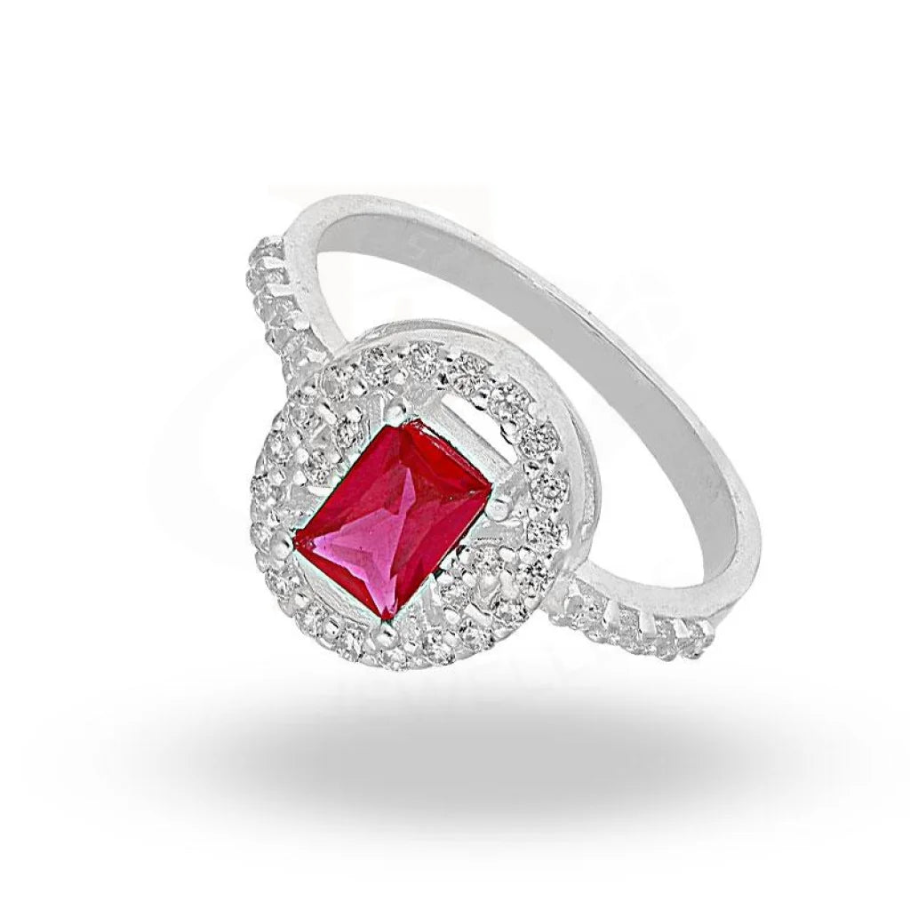 unique gemstone wedding rings for brides -Sterling Silver 925 Pink Solitaire Ring - FKJRNSL2129