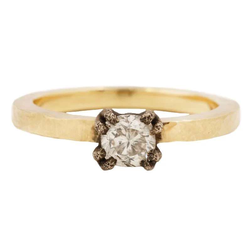 unique engagement rings with mixed-metal bands -Square Diamond Solitaire Ring