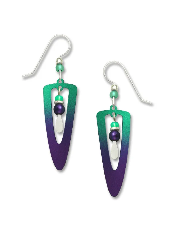 chic spiral earrings for fashion-forward looks-Teal to Violet Drop Earring by Adajio