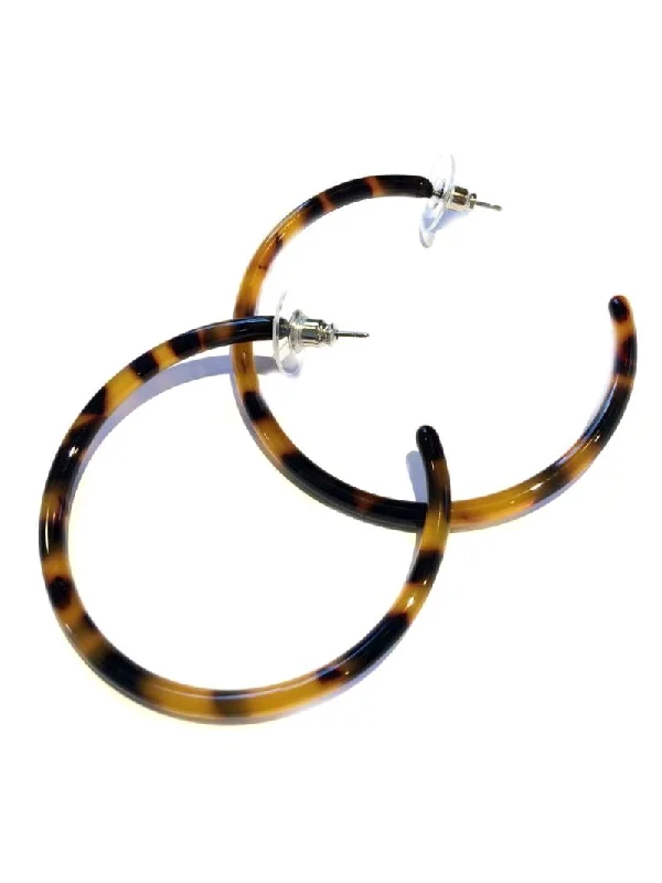 chic moonstone earrings for a mystical vibe-Tortoiseshell Hoops