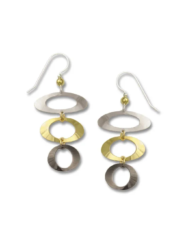 creative geometric earrings for trendy outfits-Three Ovals Earrings by Adajio