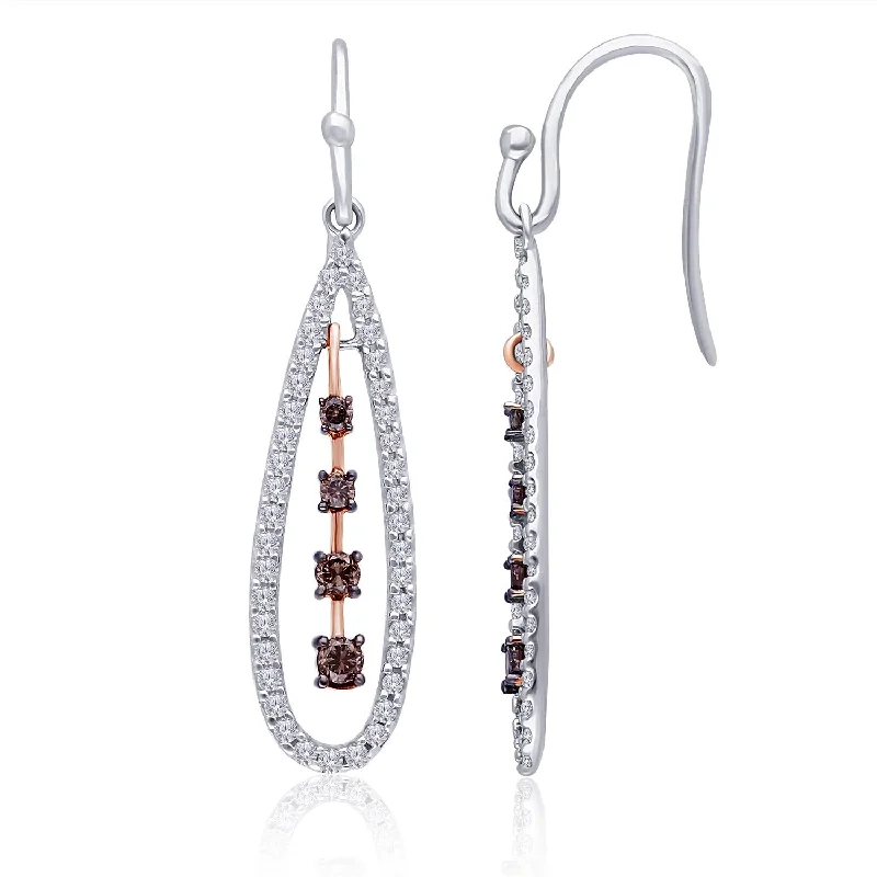 sparkling crystal ear studs for daily wear-Two Tone Gold Coco & White Diamond Eternal Earrings