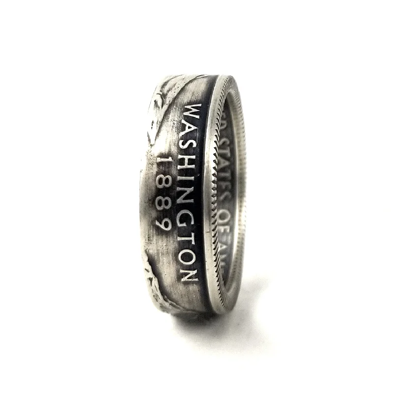 stackable rings for fashion-forward women -90% Silver Washington State Quarter Ring