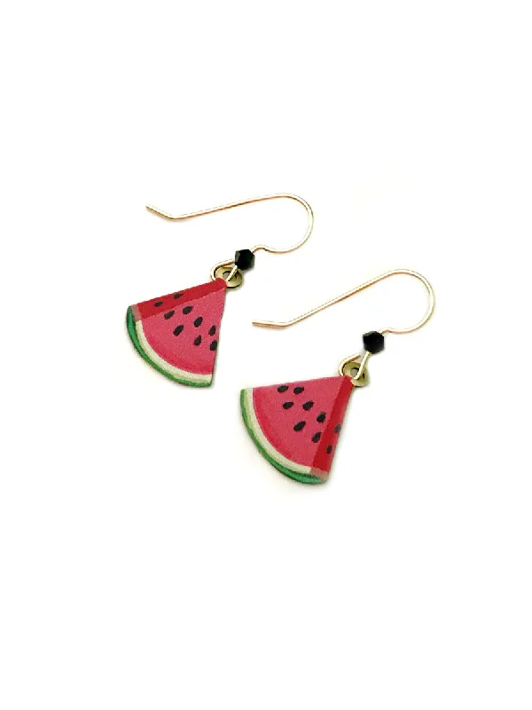 colorful resin hoop earrings for a playful touch-Watermelon Dangles by Sienna Sky